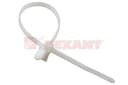 Хомут-стяжка нейлоновый, с крепежным пистоном 4.8х190 мм белый (100шт/уп) REXANT 07-0197