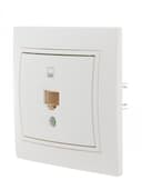Розетка компьютерная 1-м СП Mira RJ45 бел./бел. LEZARD 701-0202-139