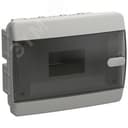 Корпус пластиковый встраиваемый на 8 модулей ЩРВ-П-8 IP41 UNION Compact черная прозрачная дверь
