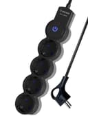 Удлинитель 4х5м с заземл. IP20 с выкл. 10А 2200Вт 220В защ. шторки ПВС 3х1 черн. КОСМОС YKsm5m-4g-Z-V10A-B