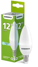 Лампа светодиодная C35 12Вт свеча 6500К E14 230В GENERICA LL-C35-12-230-65-E14-G