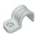 Крепеж-скоба пластиковая односторонняя для прямого монтажа серая в п/э д25 (50шт/450шт уп/кор)