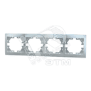 MIRA Рамка 4 поста горизонтальная серый металлик без вставок