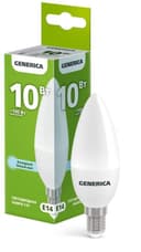 Лампа светодиодная C35 10Вт свеча 6500К E14 230В GENERICA LL-C35-10-230-65-E14-G