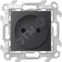 Розетка 2К с защитными шторками, графит
