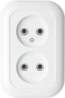 Розетка 2-м СП Валентина РС10-393 10А IP20 бел. Кунцево 5449