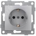 Розетка однопостовая Bravo с/з с з/ш, механизм, 16А, 250В, серебро GUSI Electric