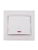 Выключатель 1-кл. СП Mira 10А IP20 с подсветкой со вставкой крем. LEZARD 701-0303-111