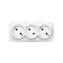 Розетка трехместная серия IONICH, б/з, о/у, 16А, 220В, белая (еврослот) Универсал