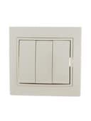 Выключатель 3-кл. СП Mira 10А IP20 со вставкой крем. LEZARD 701-0303-109