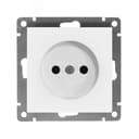 Розетка одноместная UNIVersal серия Афина б/з, с/у, 16А, 220В, белая (еврослот), механизм