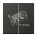 Клавиша 2-я для выключателей и кнопок  с окошком для подсветки. Серия LS990  Материал- металл  Цвет- антрацит