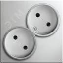Розетка двойная без заземления 2x2Р 16A 250В~ цвета алюминий S24 Harmonie