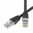 Патч-корд экранированный SLIM CAT6A S/FTP 4х2, 28 AWG, LSZH, чёрный, 1м