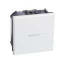 Axolute. Кнопка аксиальная одноклавишный 10А 250В. Винтовые клеммы. 2 модуля. Цвет Белый