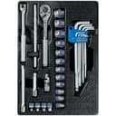 Набор торцевых головок 3/8" с принадлежностями, ложемент, 31 предмет