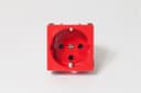 Розетка электрическая 2К+З,с защитными шторками, с механической блокировкой (красный) SPL (200002) (10 шт/уп)