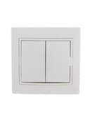 Выключатель 2-кл. СП Mira 10А IP20 с бел.вставкой бел. LEZARD 701-0202-101