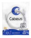 Патч-корд Cabeus PC-UTP-RJ45-Cat.6a-1m-LSZH (U/UTP, CAT.6A, LSZH, 1 м, серый) (7894c)