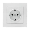 Розетка 1-м СП Валенсия 16А IP20 с заземл. защ. шторки бел. PROxima EKF EWR16-028-10