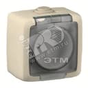 Розетка наружная со шторками без заземления слоновая кость HEGEL