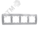 Рамка четырехместная, скрытой установки, цвет серебро