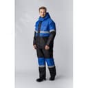 Костюм зимний Профи (ткань Оксфорд) полукомбинезон, васильковый черный, 52-54 182-188