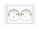 Розетка 2-м СП Валери 16А IP20 с заземл. защ. шторки бел. UNIVersal В0128x