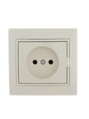Розетка 1-м СП Mira 16А IP20 без заземл. со вставкой керамика крем. LEZARD 701-0303-121