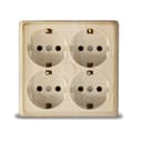 Розетка 4-м ОП Олимп с заземл. квадрат сосна UNIVersal 1177