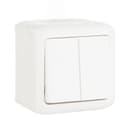 Quteo Выключатель двухклавишный наружный IP44 белый 10А