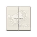 Клавиши для сдвоенного выключателя с окошком для подсветки  слоновая кость