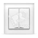 Выключатель Бриллиант двухклавишный с подсветкой белый