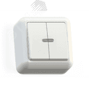 ОПТИМА Выключатель открытой установки двухклавишный со светоиндикацией, 10А А510-387 белый