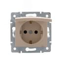 KARINA Розетка с/з с крышкой керамика крем (10шт/120шт) Lezard