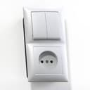 СЕЛЕНА Блок комбинированны скрытой установки (двухклавишный выключатель +розетка) БКВР-409, белый