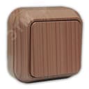 Выключатель одноклавишный наружный орех