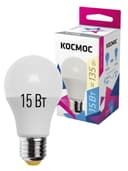 Лампа светодиодная A60 15Вт 3000К E27 220В КОСМОС LkecLED15wA60E2730