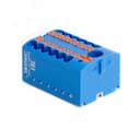 Блок распределительный, зажим push-in, 1 ввод 6 кв.мм, 12 точек подключения 2,5 кв.мм, синий