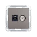 Розетка компьютерная + телевизионная 2-м AtlasDesign RJ45 кат.5E + TV механизм мокко SE ATN000689