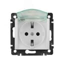 VALENA Розетка с заземлением с крышкой со шторками белая 774220 LEGRAND