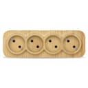 Розетка 4-м ОП 10А IP20 без заземл. сосна IONICH 1456