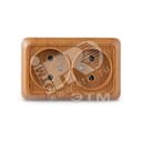 Розетка Олимп двойная без заземления бук