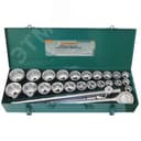 Набор головок торцевых 3/4"DR, дюймовых 12 гр. SAE 7/8"--2", метрических 6 гр. 22-50 мм, 27 предметов