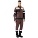 Костюм мужской Виват NEW с полукомбинезоном, цвет коричневый с черной и бежевой отделкой, р. 88-92/182-188