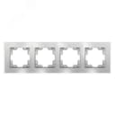 Афина рамка стеклянная четырехместная универсальная, серебро (еврослот) Универсал