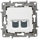 Розетка двойная RJ 11 RJ 45 категория 5 UTP Etika белый Legrand 672252