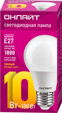 Лампа светодиодная 71 649 OLL-A60-10-230-2.7K-E27 10Вт грушевидная 2700К тепл. бел. E27 750лм 220-240В ОНЛАЙТ 71649