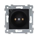 Аксиома Механизм розетки одноместной скрытой установки РС16-452 Антрацит 121034 Кунцево