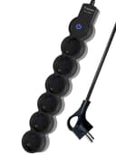 Удлинитель 6х5м с заземл. IP20 с выкл. 10А 2200Вт 220В защ. шторки ПВС 3х1 черн. КОСМОС YKsm5m-6g-Z-V10A-B